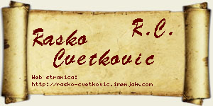 Raško Cvetković vizit kartica